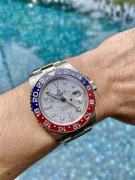 rolex meteorite gmt master 2|gmt master 2 pepsi meteorite.